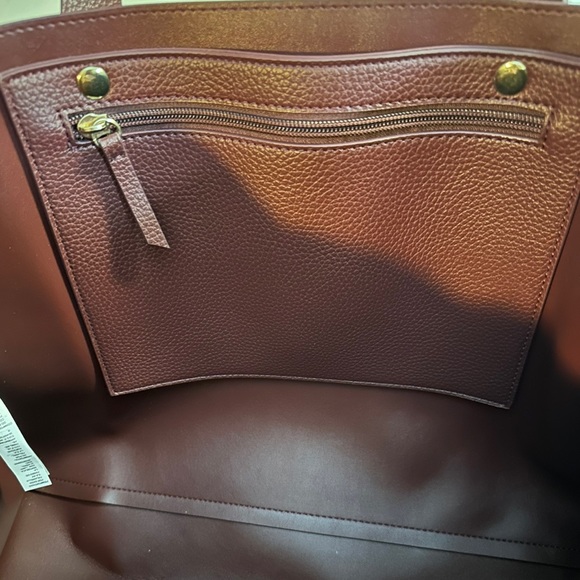 RACHEL ZOE CURATEUR ARIALITH BORDEAUX FAUX LEATHER TOTE - Picture 9 of 9